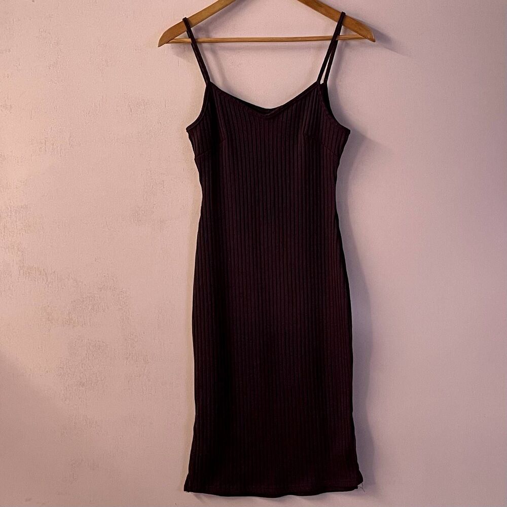 Charlotte Russe Dark Burgundy Ribbed Midi Dress Size S GUC